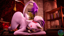 16:9 3d anthro ass ass_up blaze_the_cat bookshelf digital_media_(artwork) domestic_cat eyewear felid feline felis female furniture garbear hi_res looking_over_eyewear looking_over_glasses looking_over_sunglasses mammal nude raised_tail solo sonic_(series) sunglasses tinted_eyewear warfaremachine widescreen