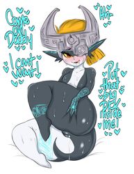 1girls ass ass_dough big_ass blonde_hair blush completely_nude completely_nude_female daddy daddy_kink deep_skin eye_contact female female_only full_body genital_fluids huge_ass imp_midna inviting inviting_to_sex large_ass long_hair looking_at_viewer midna naked naked_female nintendo nude nude_female pussy red_eyes saltyxodium shortstack smaller_female solo solo_female sweat text the_legend_of_zelda twilight_princess two_tone_body yellow_sclera