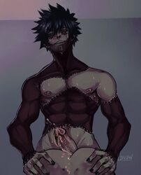 abs artist_name ass ass_focus black_hair bodily_fluids boner burn_scar cum cum_on_ass dabi ejaculating_cum ejaculation erection grin hands_on_ass hot_dogging ldnsfw male male_focus male_only my_hero_academia nipple_piercing nipples nude nude_male pale-skinned_male penis penis_out pierced_genitals piercing scar scars solo_male todoroki_touya touya_todoroki