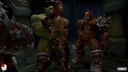 3boys 3d alexstrasza animated auril_(artist) boots breasts dark-skinned_male dark_skin dragon_girl dragon_horns female gif golden_eyes green_skin horn horns indoors interspecies jewelry light-skinned_female light_skin long_eyebrows long_hair long_hair_female male male/female masturbation multiple_boys orc orc_(warcraft) orc_male red_hair sex standing_sex thigh_boots world_of_warcraft