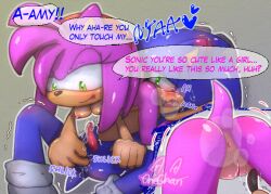 !! ... 1boy 1girls 69 69_position ? amy_rose anthro anthro_female anthro_male anthro_male_on_anthro_female anthro_on_anthro anthro_only anus blue_fur cum dialog dialogue dialogue_bubble heart heart_symbol hedgehog hedgehog_boy hedgehog_ears hedgehog_girl hedgehog_humanoid hedgehog_tail onechanaruto pink_fur pussy sega sonic_(series) sonic_the_hedgehog sonic_the_hedgehog_(series) tan_body video_game_character video_game_franchise video_games