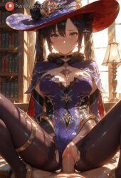 mona (genshin impact) from genshin impact by fingerhotpepper