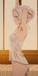 armpits babydoll bed blush blush blush_lines blushing_female breasts breasts_visible_through_clothing elf elf_ears elf_female girl half-elf image mushoku_tensei mushoku_tensei:_isekai_ittara_honki_dasu nipples nipples_visible_through_clothing panties petite petite_body petite_breasts petite_female petite_girl petite_tits profile see-through see-through_clothes see-through_clothing see-through_shirt see-through_top shaved_armpit short_hair short_hair_female short_hair_with_long_locks slight_blush small_breasts sole_female stretching stretching_arms sylphiette_(mushoku_tensei) translucent translucent_clothing translucent_topwear white_hair white_panties white_shirt white_underwear window