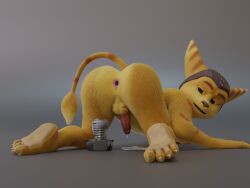 1boy 2025 3d 4_toes ass ass_up balls barefoot big_ass erection face_down_ass_up gay green_eyes grey_background male male_only no-name-no-problem paws penis ratchet_(ratchet_and_clank) ratchet_and_clank simple_background solo tagme tail video_games yaoi