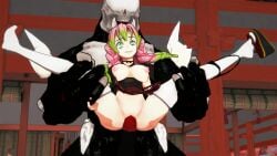 1girls 1monster 3d breasts crossover demon_slayer eastern_and_western_character grimm_(rwby) half-dressed half_naked half_naked_female indrick_[artist] kimetsu_no_yaiba mitsuri_kanroji monster monster_cock monster_on_female penetration pink_hair pink_hair_female rwby sex spread_legs standing standing_sex standing_split
