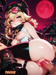 1boy1girl ai_generated anal_sex animated blonde_hair boots genshin_impact goggles_on_head hat jahoda_(genshin_impact) medium_breasts minokai self_upload sex single_thighhigh sound tagme vaginal_penetration video