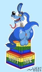 2025 anthro anus anus_only anus_peek ass asshole asshole_focus asshole_peek balls ballsack big_ass big_ass_(male) big_butt big_butt_(male) blue_body clothes clothing crash_(series) crash_team_rumble digital_drawing_(artwork) donut_anus eyebrows eyebrows_raised fanart fangs huge_ass huge_ass_(male) kangaroo looking_at_viewer male male_focus male_only male_pov massive_ass pride pride_colors puffy_anus puffy_asshole rainbow rainbow_pride_colors red_sclera ripper_roo sitting sketch smile straitjacket tail tail_markings teeth teeth_showing text thick_ass tongue tongue_out yellow_eyes