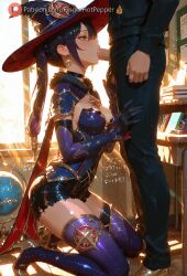 mona (genshin impact) from genshin impact by fingerhotpepper