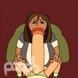 animated big_ass big_breasts big_penis blowjob cody_(tdi) courtney_(tdi) deepthroat face_fucking large_penis pooph total_drama_island unseen_male_face