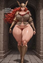 ai_generated alternate_body_type alternate_breast_size amputee armor big_ass big_thighs bottom_heavy bottomless breasts cape child_bearing_hips cleavage closed_mouth collarbone corruptedvisions covered_eyes curvaceous curves curvy curvy_body curvy_figure dress elden_ring excessive_pubic_hair facing_viewer female female_pubic_hair fromsoftware full_body fur_trim gigantic_ass glossy glossy_body gold_armor helmet hi_res high_resolution highres hourglass_figure huge_ass huge_breasts large_breasts large_thighs lips long_hair looking_at_viewer malenia_blade_of_miquella massive_ass mechanical_arms muscular_female navel prosthesis prosthetic_arm prosthetic_leg pubic_hair pubic_hair_peek red_cape red_hair scar scar_on_arm scar_on_leg shiny_skin single_mechanical_arm skin_gloss skull_crushing_thighs smile solo stable_diffusion standing sweat thick_thighs thighs thunder_thighs very_long_hair voluptuous wide_hips winged_helmet