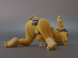 1boy 2025 3d 4_toes ass ass_up balls barefoot big_ass erection face_down_ass_up gay green_eyes grey_background male male_only no-name-no-problem paws penis ratchet_(ratchet_and_clank) ratchet_and_clank simple_background solo tagme tail video_games yaoi