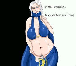 ashe_(league_of_legends) bbw belly big_belly big_breasts chubby chubby_female league_of_legends lewinog long_hair tummy weight_gain