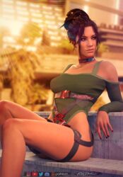 1girls 3d blender breasts cyberpunk_2077 female female_only forceballfx panam_palmer solo thick_thighs wide_hips