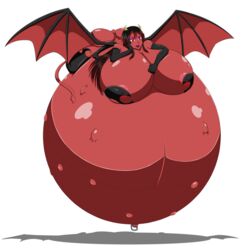 arms_on_breasts belly_button belly_button_ring big_ass black_hair demon_girl demon_tail demon_wings exposed_nipples fetal_movement floating hyper_belly hyper_breasts hyper_pregnancy keerlyna long_hair marrazan monster_girl nipple_bulge pasties pink_eyeshadow pink_lipstick pregnant red_eyes red_highlights red_skin spooky-gh0st succubus yellow_horns