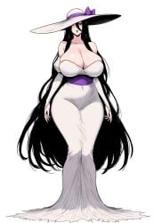 1girls belly belly_button big_breasts bigger_female black_eyes black_hair breast_squeeze breast_squish breasts breasts_out child_bearing_hips dress female folklore giant_breasts hasshaku-sama hat huge_female japanese_mythology legend long_hair long_sleeves lughost massive_breasts mature_female milf mythology no_bra open_mouth pale-skinned_female pale_skin sun_hat thick_hips thick_legs thick_thighs tongue tongue_out urban_legend white_body white_dress white_skin