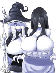 2b213 2girls big_boobs cleavage curvy female_only hair_over_eyes hair_over_one_eye halloween halloween_costume huge_breasts large_breasts mei_(2b213) source_request tagme the_ring white_skin witch yamamura_sadako