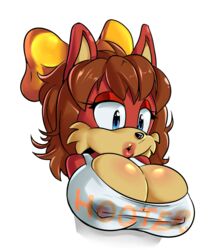 1girls 2014 alpha_channel anthro big_breasts breasts canine cleavage clothed clothing cuisine erect_nipples female fiona_fox fox mammal nipples sega solo sonic_(series)