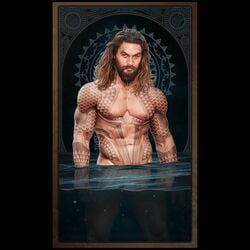 1boy abs aquaman aquaman_(series) arthur_curry bara beard biceps brown_eyes celebrity dc_comics fuhrerdoodles in_water jason_momoa male male_only muscular nude pecs tattoo thick_thighs