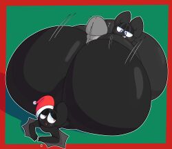 absurd_res anthro ass bat batt_the_bat big_breasts big_butt big_penis black_body blue_eyes blush breast_play breasts buttjob christmas christmas_clothing christmas_headwear clothing cyandrive98 daughter_(lore) erection female genitals group half-closed_eyes hat headgear headwear heart_(cyandrive98) hi_res holidays hot_dogging huge_breasts huge_butt huge_cock hyper hyper_breasts hyper_butt hyper_genitalia hyper_penis looking_back lying male male/female mammal mother_(lore) mother_and_child_(lore) mother_and_daughter_(lore) narrowed_eyes nude on_front open_mouth parent_(lore) parent_and_child_(lore) parent_and_daughter_(lore) penis red_eyes santa_hat sex smile titjob trio