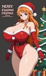 again_mr.b ai_generated christmas_outfit female female_only nami_(one_piece) one_piece