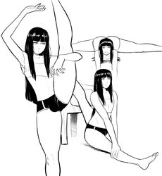 1boy avatar_legends black_and_white black_hair booty_shorts bulge desna femboy girly green_hair long_hair male male_only native_american_male necrolepsy round_ass smooth_skin solo stretching the_legend_of_korra tight_clothes tight_clothing tight_shorts trap water_tribe yoga