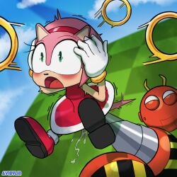 1:1 ambiguous_fluids ambiguous_penetration amy_rose anthro avioylin badnik blush bodily_fluids clothing detailed_background duo eulipotyphlan female gameplay_mechanics gasp hedgehog hi_res jewelry losing_rings machine male male/female mammal motion_lines open_mouth penetration ring ring_loss robot sega sonic_(series) sonic_the_hedgehog_(series) wide_eyed