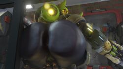 ass ass_against_glass ass_focus big_ass big_breasts omnic orisa overwatch snips456fur