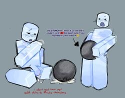 2d 2d_(artwork) artist_name blocky_body english_text leaking_cum m_u_g_e_n male mirror_man mugen object penis punch_(veszteség) roblox roblox_game robloxian rock source_request sphere tagme text veszteség