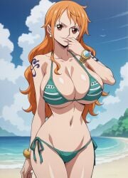 a4ye_ai ai_generated bikini female female_only nami_(one_piece) one_piece