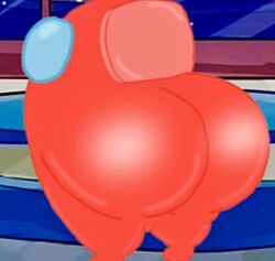 among_us among_us_red ass impostor_(among_us) innersloth no_arms red_body round_ass round_butt shiny_ass shiny_butt stubby_legs unknown_artist what