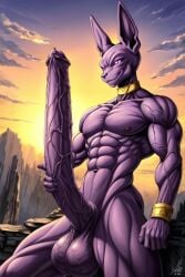 ai_generated beerus big_balls big_penis dragon_ball_super excessive_size hyper_penis long_penis muscular veins_on_dick veiny_muscles veiny_penis