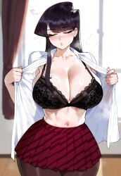 ai_generated black_eyes black_hair creamy_ai curvy curvy_female female female_only komi-san_wa_komyushou_desu komi_can't_communicate komi_shouko long_hair solo tagme