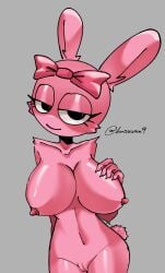 1girls big_breasts breasts bunny bunny_ears bunny_girl half-closed_eyes horny_female incredibox_mod juicy_thighs naked_female nipples pinki_(sprunki) pussy pussy_lips sprunki tits_out