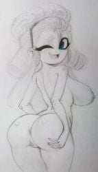 1girls alter_belt ass ass_focus ass_grab big_breasts blue_eyes bubble_ass bubble_butt dark-skinned_female fangs female female_focus female_only fhs flirting flirting_with_viewer fnafhs fnafhsrule34 large_breasts looking_at_viewer looking_back looking_pleasured monochrome naked naked_female nipples open_mouth presenting presenting_ass pussy sketch smiling smiling_at_viewer teenage_girl teenager teeth thick_ass thick_thighs toddy_(fnafhs) traditional_art traditional_drawing_(artwork) traditional_media traditional_media_(artwork) wink winking_at_viewer