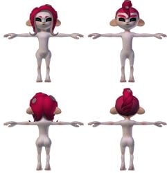 3d 3d_model agent_8_(splatoon) ass ass big_ass big_hips cephalopod_humanoid closed_eyes fully_nude nintendo no_nipples octoling_boy octoling_girl official_art pale_skin small_breasts splatoon splatoon_2:_octo_expansion tentacle_hair