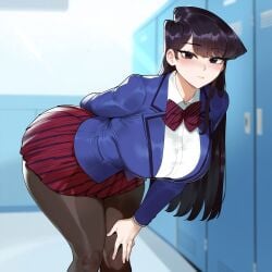 ai_generated black_eyes black_hair creamy_ai curvy curvy_female female female_only komi-san_wa_komyushou_desu komi_can't_communicate komi_shouko long_hair solo tagme