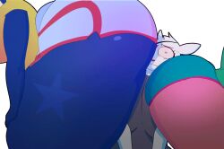 2018 2d_animation animated anthro ass ass_to_ass between_butts big_breasts big_butt bottomwear bouncing_butt breasts butt_jiggle butt_to_cheek capdocks cheryl_(capdocks) chespin clothed clothing curvy_figure dominant dominant_female eye_patch eyewear faceless_character faceless_female facesitting fan_character female female/female frame_by_frame fur generation_3_pokemon generation_6_pokemon greninja group head_on_butt huge_butt huge_thighs humor hyper hyper_butt jess_(capdocks) jiggling mammal nintendo pokemon pokemon_(species) raijin_(capdocks) sandwiched short_playtime shorts sitting_on_another smothering thick_thighs trio twerking voluptuous white_body white_fur wide_hips zangoose