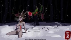 antlers bell christmas collar deer_girl horn horns nastyplatypus nsfw pierced_clitoris pierced_nipples reindeer slave slave_collar slavegirl