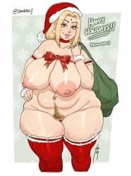 big_breasts blonde_hair boruto:_naruto_next_generations christmas chubby chubby_female danhelj female female_focus female_only light-skinned_female light_skin naruto_(classic) naruto_(series) naruto_shippuden plump santa_hat thick_thighs tsunade wide_hips