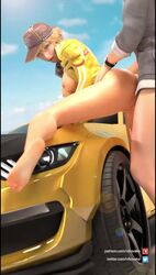 1boy 1girls 3d anal animated areolae ass barefoot blonde_hair blue_sky bottomless breasts breasts_out camaro cap car cindy_aurum cum cum_drip cum_in_ass cum_inside faceless_male feet female final_fantasy final_fantasy_xv from_behind hand_on_ass hat jacket longer_than_30_seconds looking_back male moaning nikovako nipples open_mouth pussy sex short_hair soles sound straight vertical_video video watch