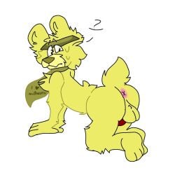 2d anthro anus asshole balls ballsack colorbox_(mustard) doggy_style mard_(sprunki) short_tail sprunki tagme tagme_(artist) white_background yaoi yellow_fur