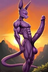 ai_generated beerus big_balls big_penis dragon_ball_super excessive_size hyper_penis long_penis muscular veins_on_dick veiny_penis