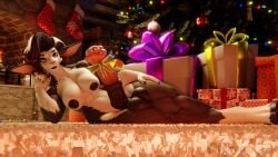 16:9 blender_(artwork) bovid caprine christmas digital_media_(artwork) female futanari gift goat hi_res holidays intersex mammal mature_female muscular muscular_female solo stella_(dayumboai) that1furrydude1 widescreen