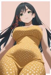 ai_generated amagami-san_chi_no_enmusubi amagami_yae bankai_arts big_ass big_breasts black_hair curvy green_eyes polka_dot thick thick_thighs