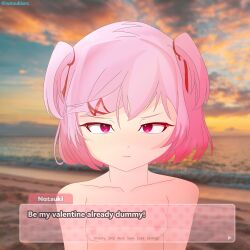 1female 1girls beach blush blushing_at_viewer bob_cut bsky_link cute cute_face ddlc ddlc_text_box doki_doki_literature_club doki_doki_literature_club_text_box embarrassed female female_focus female_only girl hair_ornament hair_ribbon high_quality high_resolution highres image_sequence image_set looking_at_viewer natsuki_(doki_doki_literature_club) natsukiarc ordering petite petite_female pink_eyes pink_hair red_ribbon red_ribbon_in_hair red_ribbons ribbon_in_hair short_hair speech team_salvato text text_box twintails twitter_link twitter_username valentine's_day valentines_day wholesome x_hair_ornament