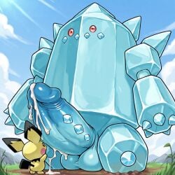 ai_assisted ai_generated cumshot furry huge_cock pichu pokemon_(species) regice