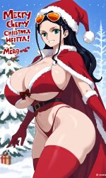 again_mr.b ai_generated christmas_outfit female female_only nico_robin one_piece