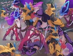 absurd_res anal anal_sex anthro anthro_on_feral anthro_penetrated biped blue_eyes dialogue erection feral feral_penetrating feral_penetrating_anthro fur generation_2_pokemon generation_4_pokemon generation_7_pokemon genitals group hi_res legendary_pokemon lucario male male/male male_penetrated male_penetrating male_penetrating_male nintendo oral oral_penetration penetration penile penile_penetration penis pokemon pokemon_(species) purple_body quadruped red_body roy_arashi sex suicune text trio yellow_body yellow_fur zeraora zoophilia