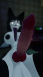 3d anthro big_cock big_dick big_penis blurry_background canine_penis cock_focus furry furry_female furry_futa futa_only futanari huge_breasts huge_cock knot knotted_penis long_tongue mal0 mal0_(species) mal0_futanari_(scp-1471) queenstarvr scp-1471 scp-1471-a scp_containment_breach scp_foundation vrchat vrchat_avatar