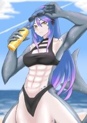 mako_(monster_girl_island) monster_girl monster_girl_island shark shark_girl shark_humanoid shark_tail